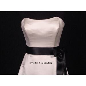 Black Double Faced Satin Ribbon Sash 2" wide x 4 1/2 yds long for Wedding Dress